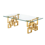 Royale Gold Coffee Table - White Marble - Furniture > Living Room > Coffee Tables