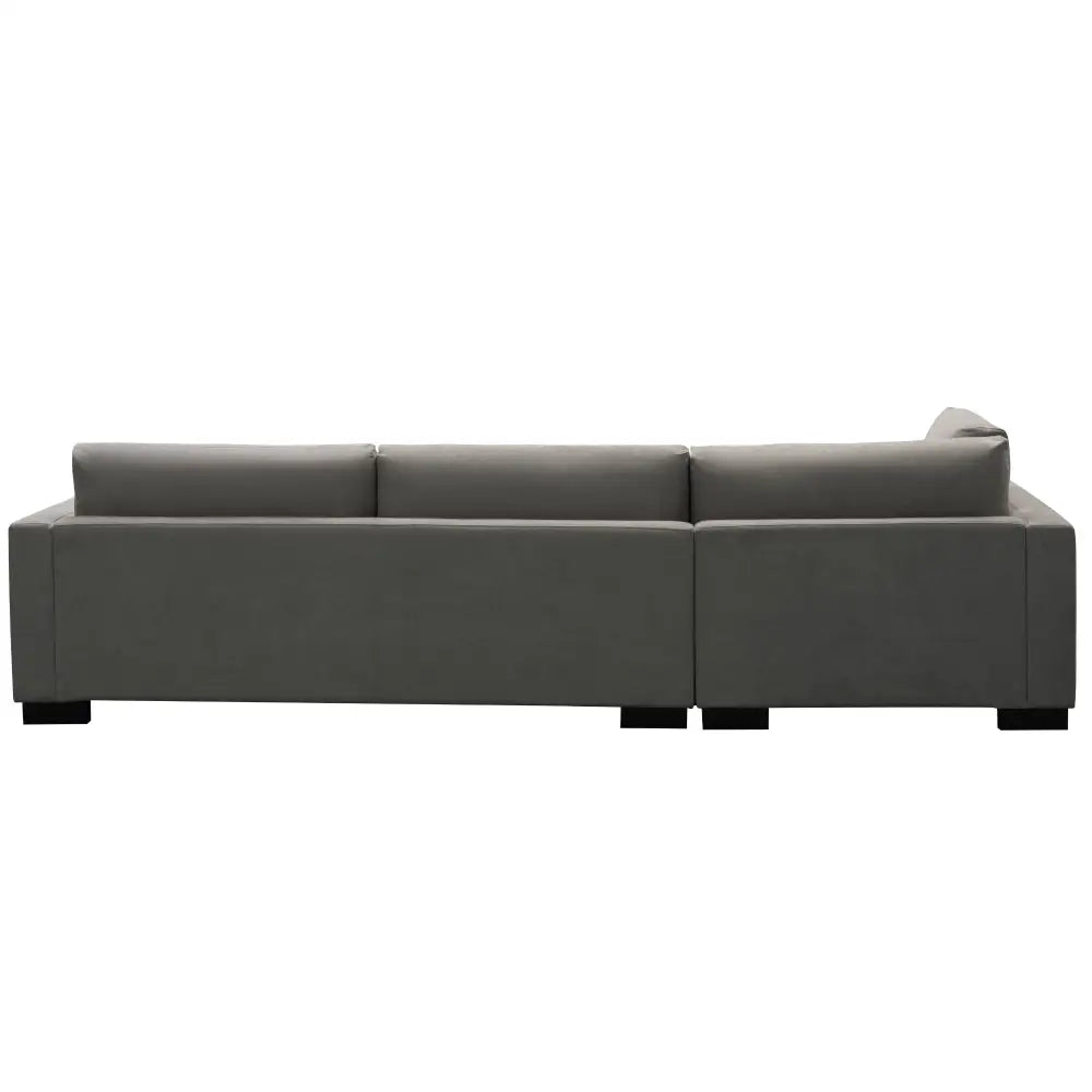 Royalty 3 Seater Sofa Fabric Uplholstered Left Chaise Lounge Couch - Grey - Furniture > Sofas