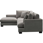 Royalty 3 Seater Sofa Fabric Uplholstered Left Chaise Lounge Couch - Grey - Furniture > Sofas