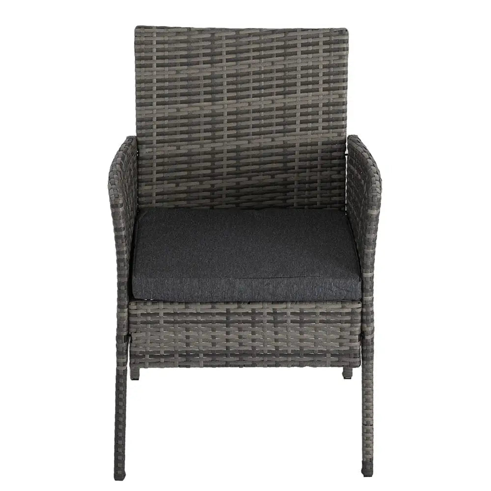 Rural Style Outdoor Grey Wicker 6 Seater Dining Set - Furniture > Outdoor
