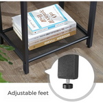 Rustic Brown Side Table with Mesh Shelf - Furniture > Living Room