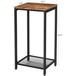 Rustic Brown Side Table with Mesh Shelf - Furniture > Living Room