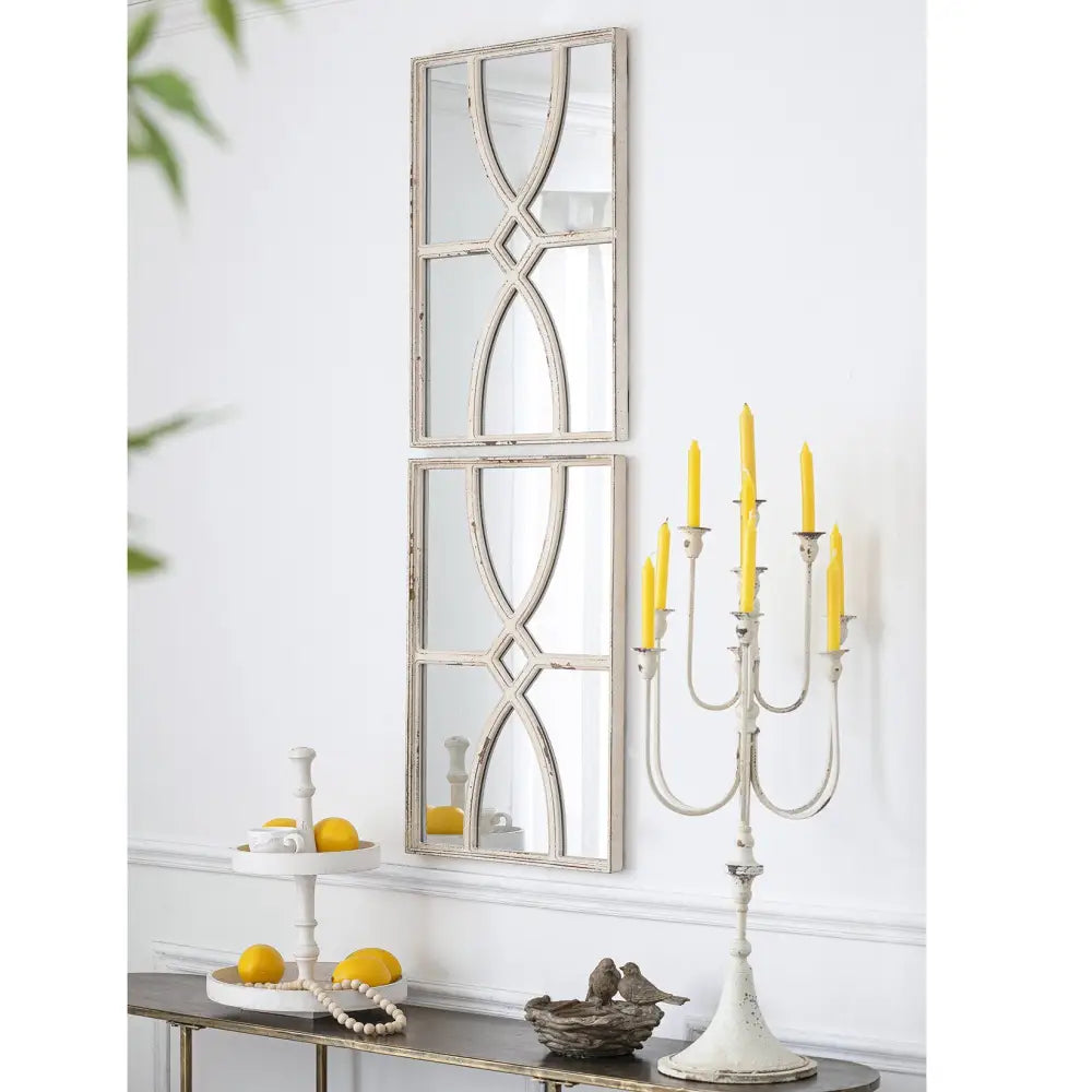 RUSTIC CARVED WALL MIRROR SET - Home & Garden > Decor > Mirrors