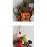 Rustic Christmas Wreath with Santa Reindeer and Snowman - Holiday Door Decoration - Occasions > Christmas > Christmas