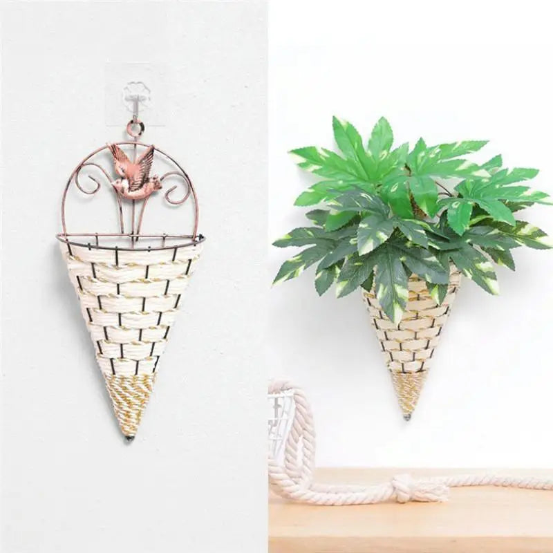 Rustic Hanging Rattan Vase for Farmhouse Decor - Home & Garden > Decor > Vases & Table Decor