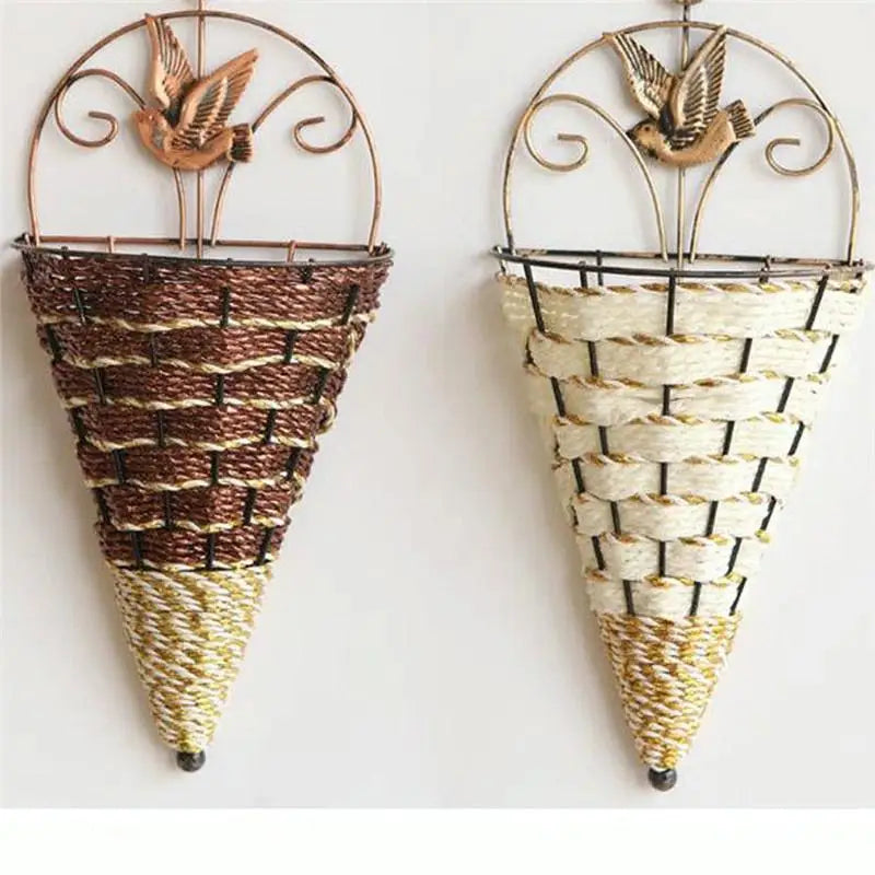 Rustic Hanging Rattan Vase for Farmhouse Decor - Home & Garden > Decor > Vases & Table Decor