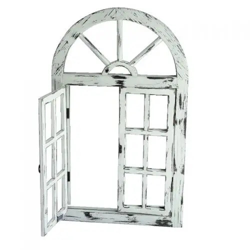 Rustic White Scarlett Window Mirror - Home & Garden > Home & Garden Others