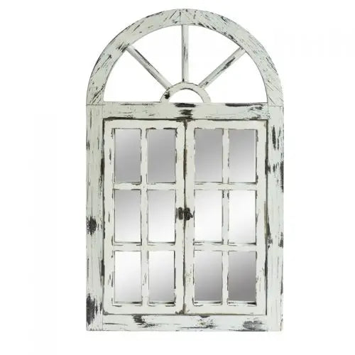 Rustic White Scarlett Window Mirror - Home & Garden > Home & Garden Others