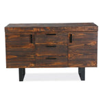 Rustica 150cm Buffet Table Solid Pine Wood 3 Drawer 2 Door Black - Furniture > Living Room