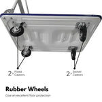 RYNOMATE Foldable Platform Trolley with 4 Wheels (Blue and White) RNM-FPT-100-QY - Home & Garden > Storage