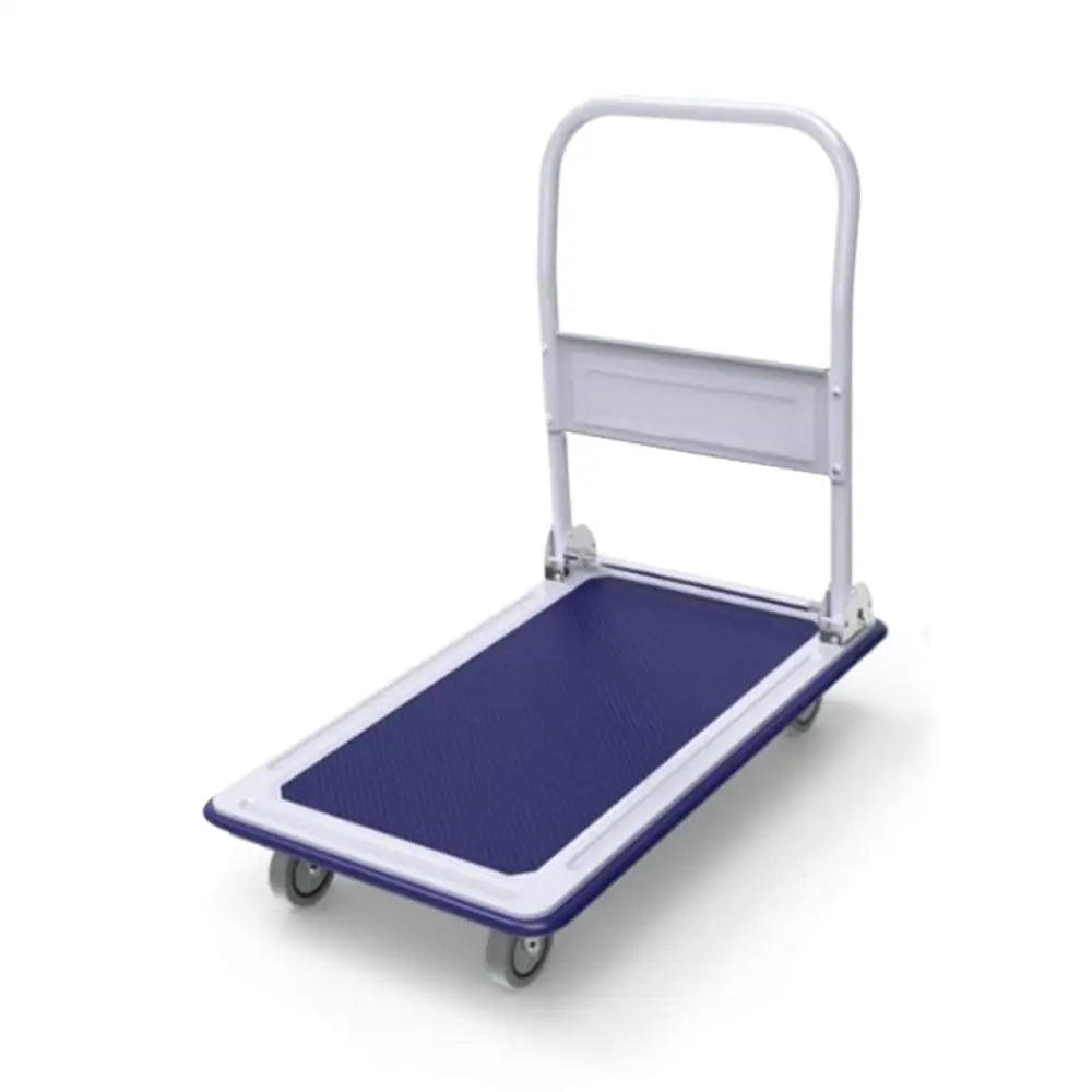 RYNOMATE Foldable Platform Trolley with 4 Wheels (Blue and White) RNM-FPT-100-QY - Home & Garden > Storage