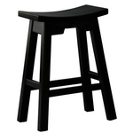 Ryo Solid Mahogany Kitchen Counter Stool (Black) - Furniture > Bar Stools & Chairs > Table & Bar Stools