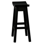 Ryo Solid Mahogany Kitchen Counter Stool (Black) - Furniture > Bar Stools & Chairs > Table & Bar Stools