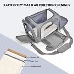S Blue Portable Foldable Pet Carrier Bag - Large Capacity Travel Carrier for 2 Small Pets Comfortable and Stylish Cat