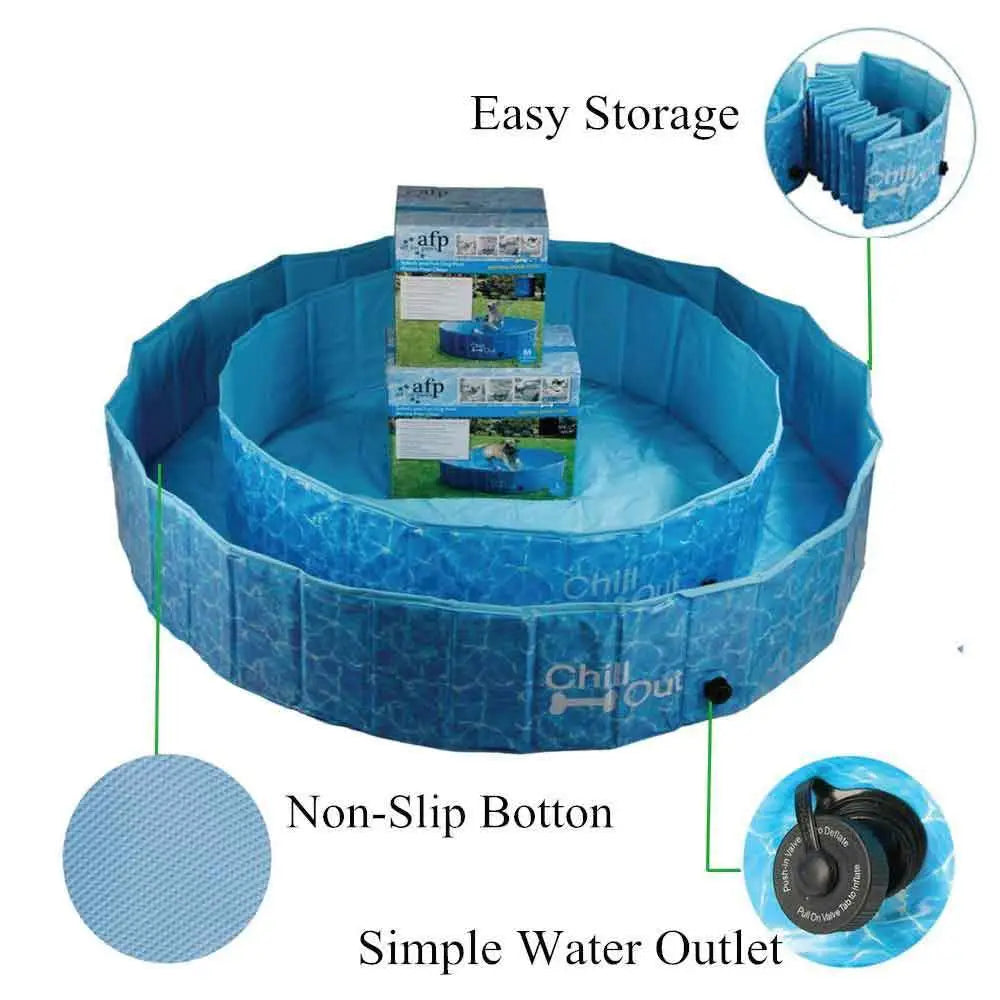 S Dog Swimming Pool - Chill Out Plastic Pet Puppy Bath Splash Fun All For Paws - Pet Care > Dog Supplies > Dog Collars
