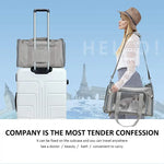 S Grey Portable Foldable Pet Carrier Bag - Large Capacity Travel Carrier for 2 Small Pets Comfortable and Stylish Cat