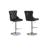 Sahara Black Barstool with Silver Stand -Set of 2 - Furniture > Bar Stools & Chairs > Table & Bar Stools