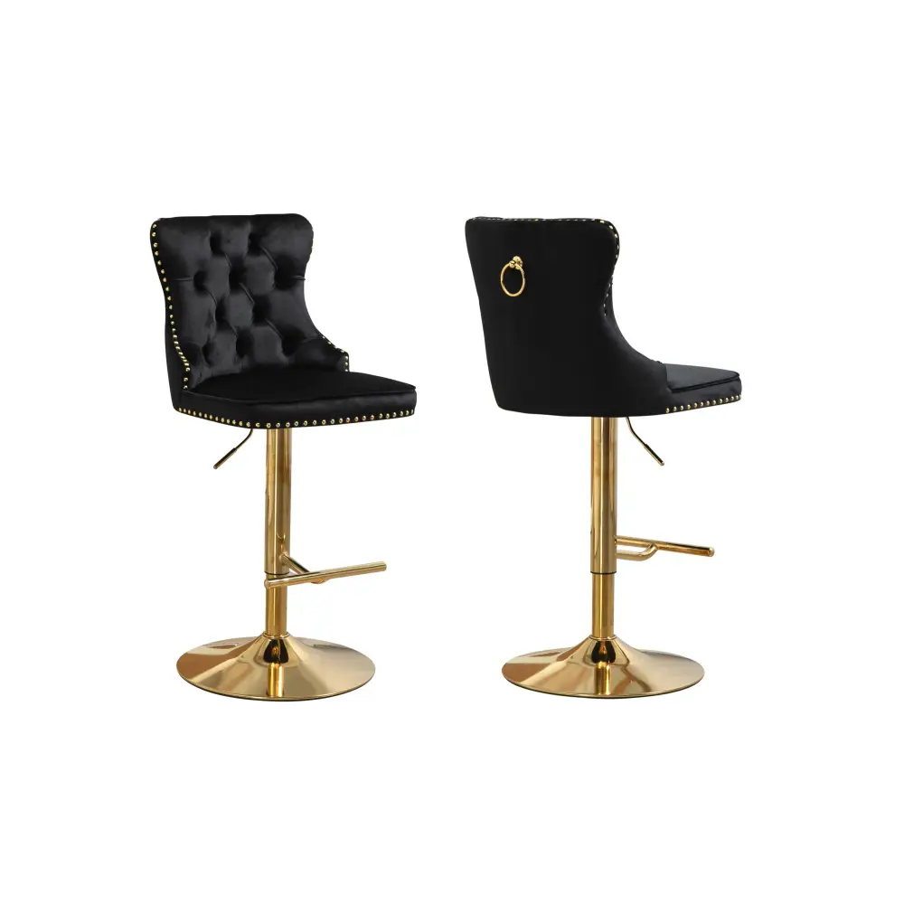 Sahara Black Barstool with Black Stand -Set of 2 - Furniture > Bar Stools & Chairs > Table & Bar Stools