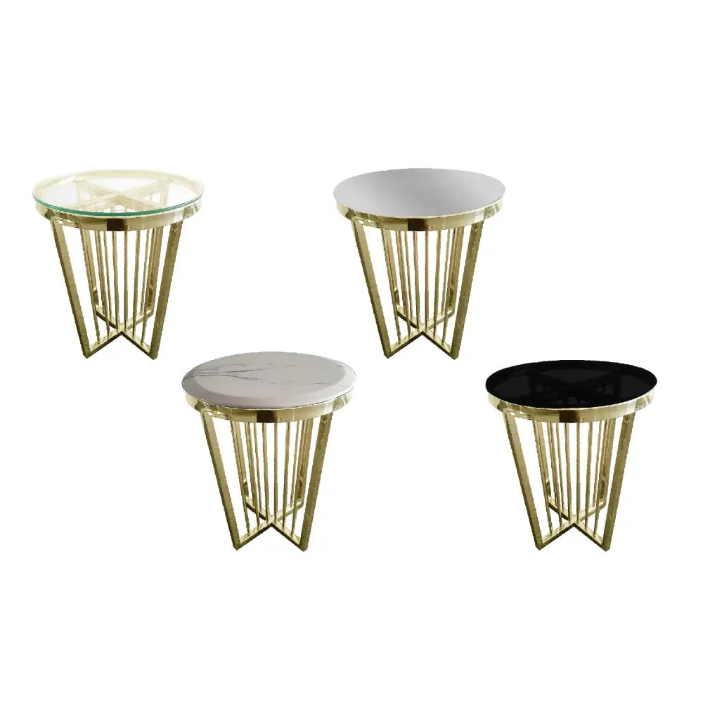 Salina Coffee Table 45cm Gold Base - Mirror Glass - Furniture > Living Room