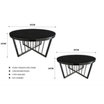 Salina Coffee Table 80cm Black Base - Black Glass - Furniture > Living Room