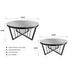 Salina Coffee Table 80cm Black Base - Mirror Glass - Furniture > Living Room