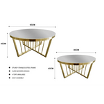 Salina Coffee Table 80cm Gold Base - Mirror Glass - Furniture > Living Room