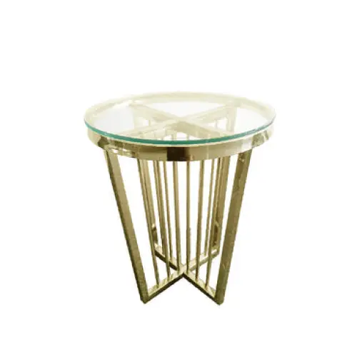 Salina Coffee Table - ClearTop - 45cm Gold - Furniture > Living Room