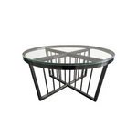 Salina Coffee Table -ClearTop - 80cm Black - Furniture > Living Room