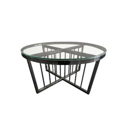 Salina Coffee Table -ClearTop - 80cm Black - Furniture > Living Room