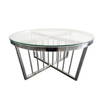 Salina Coffee Table -ClearTop - 80cm Silver - Furniture > Living Room