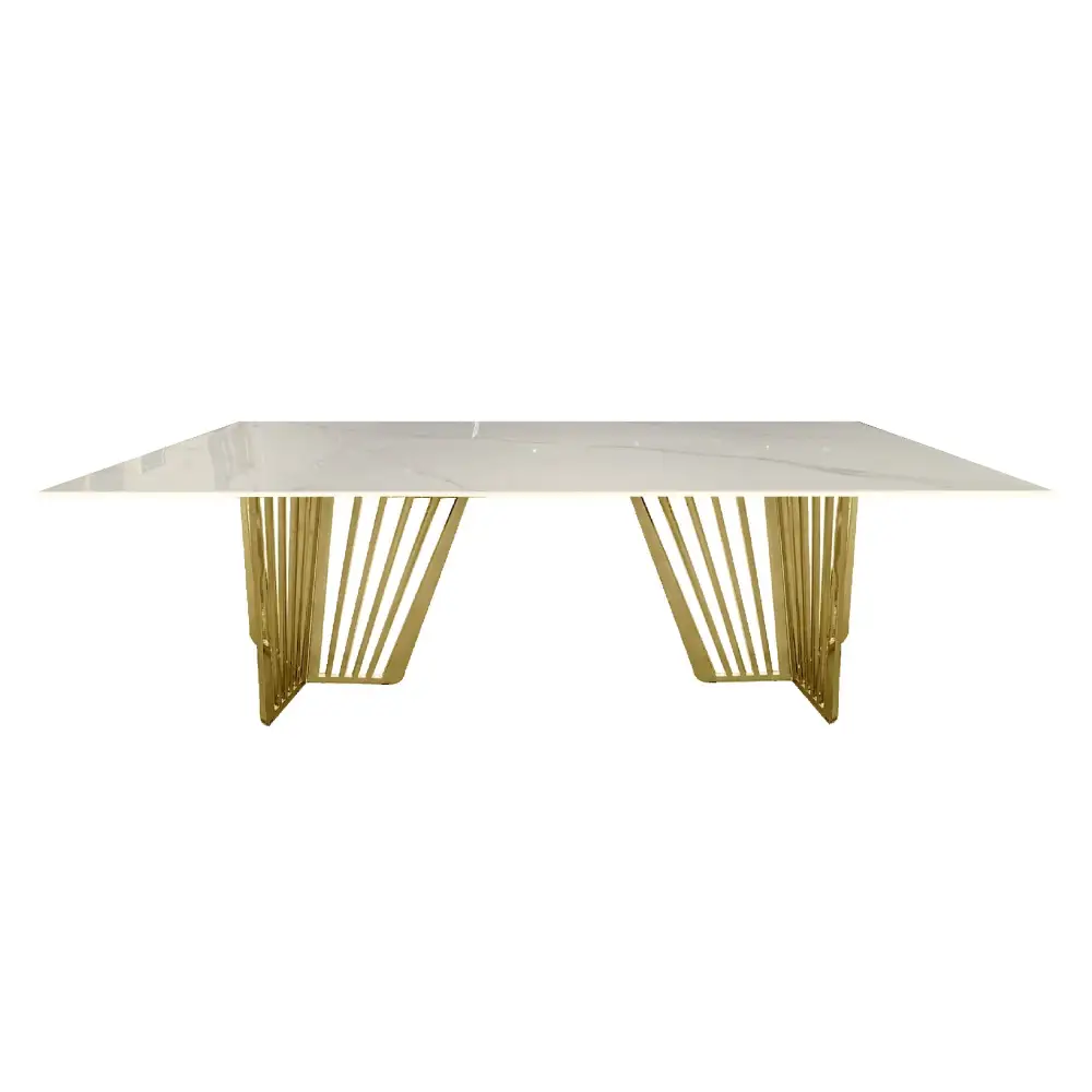 Salina Gold Dining Table -100cm x 200cm - Furniture > Dining
