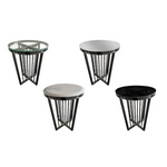 Salina Side Table 45cm Black Base - Black Gklass - Furniture > Living Room