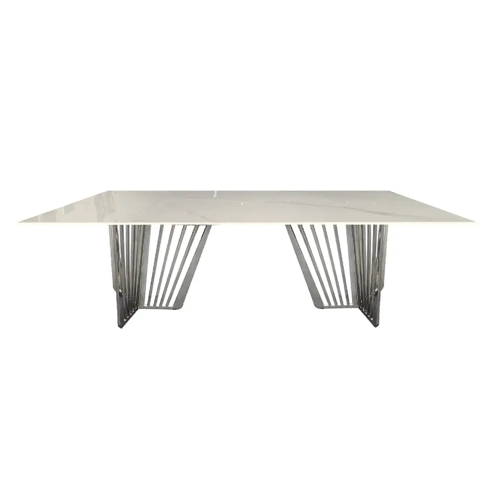 Salina Silver Dining Table -100cm x 200cm - Furniture > Dining