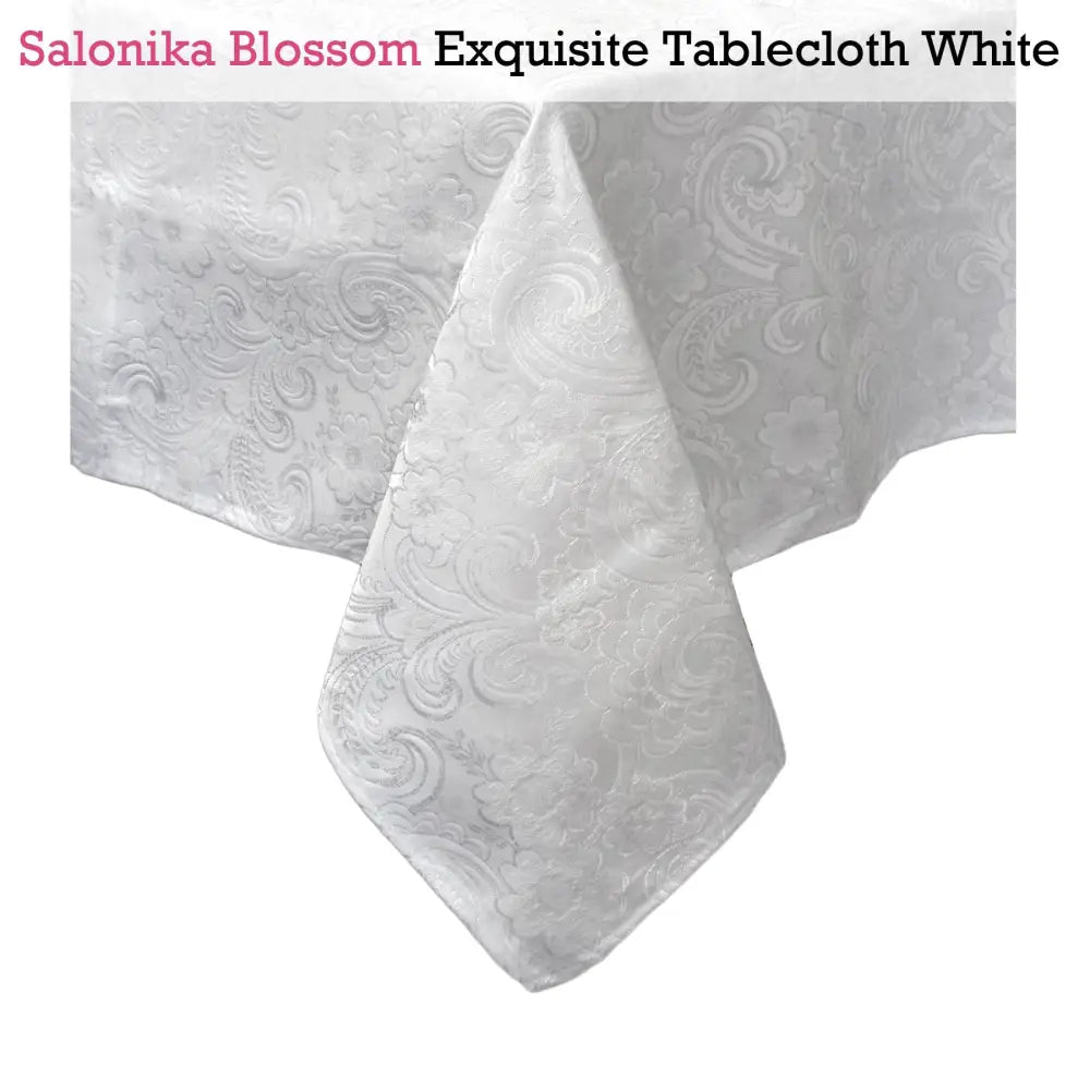 Salonika Blossom Tablecloth White 180 x 400 cm - Home & Garden > Kitchenware