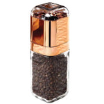 Salt and Pepper Grinder - 180ml Glass Design + Rose Gold Bottle Manual Hand Mill - Home & Garden > Kitchenware