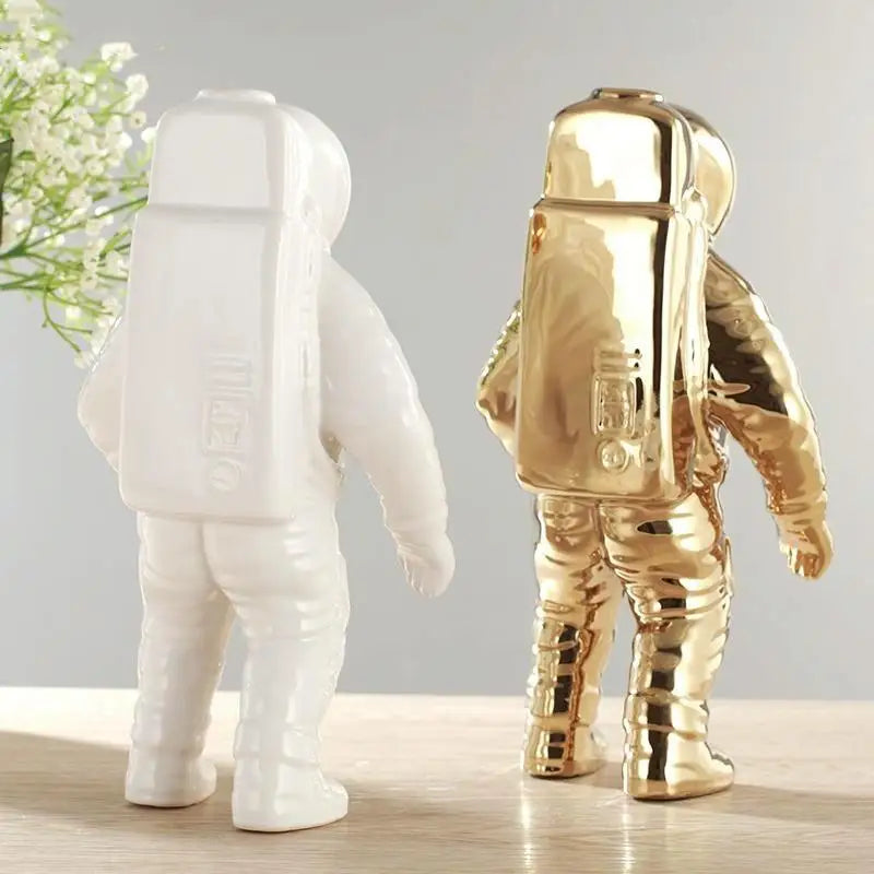 Salute Astronaut Ceramic Vase - Tabletop Decor with Dried Flowers - White - Home & Garden > Decor > Vases & Table Decor