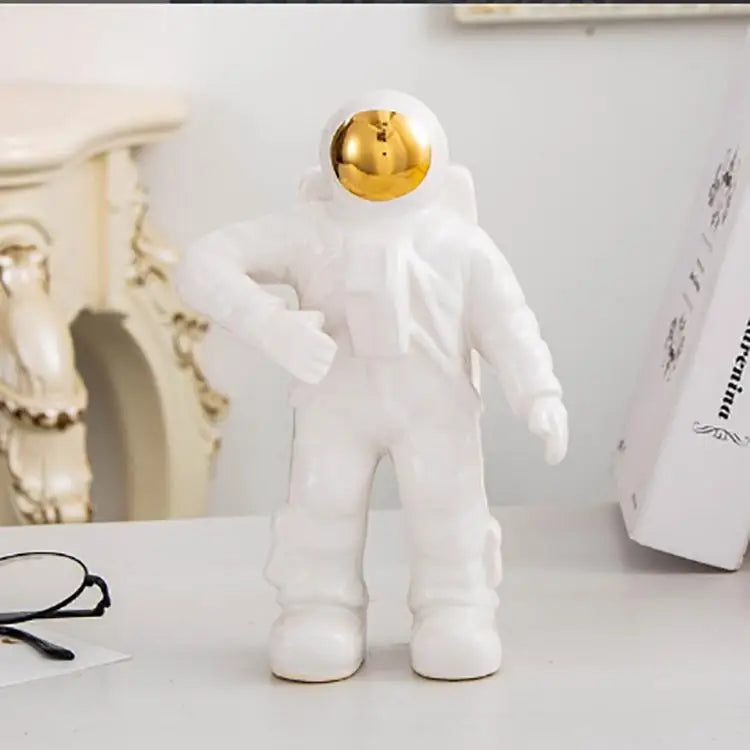 Salute Astronaut Ceramic Vase - Tabletop Decor with Dried Flowers - White - Home & Garden > Decor > Vases & Table Decor