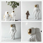 Salute Astronaut Ceramic Vase - Tabletop Decor with Dried Flowers - White - Home & Garden > Decor > Vases & Table Decor
