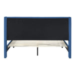Samson Double Bed Winged Headboard Fabric Upholstered - Blue - Furniture > Bedroom