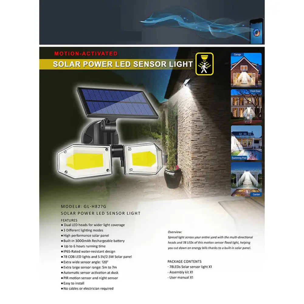 Sansai Solar Power LED Sensor Light - Home & Garden > Garden Lights