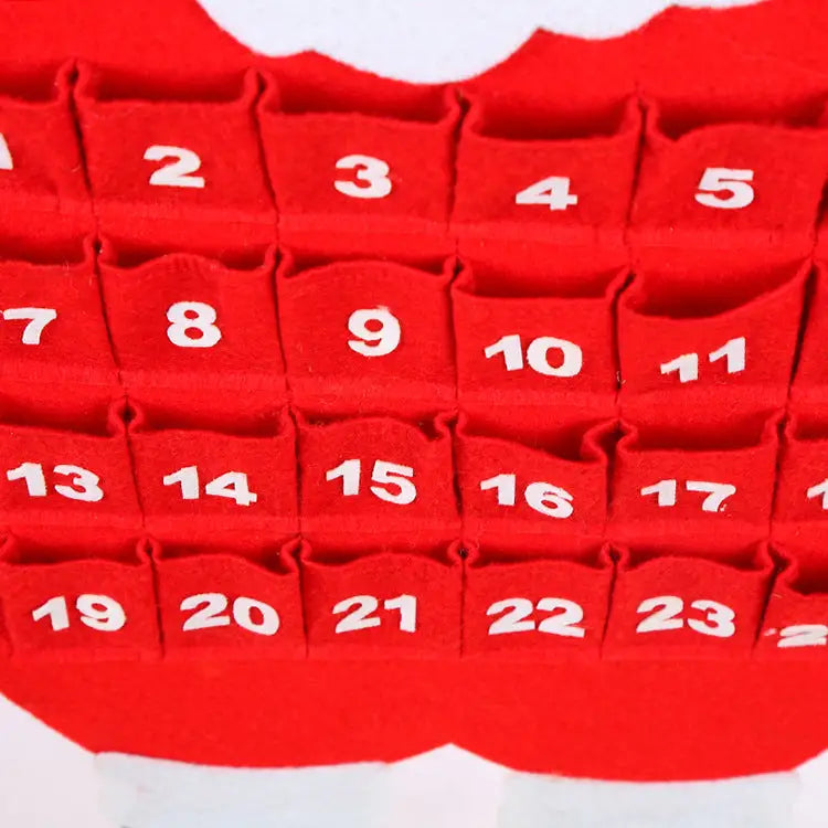 Santa Claus Advent Calendar - Felt Christmas Countdown with 24 Pockets for Kids - Occasions > Christmas > Christmas