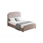 Santosa Champagne Velvet Bed - Queen - Furniture > Bedroom > Beds & Bed Frames
