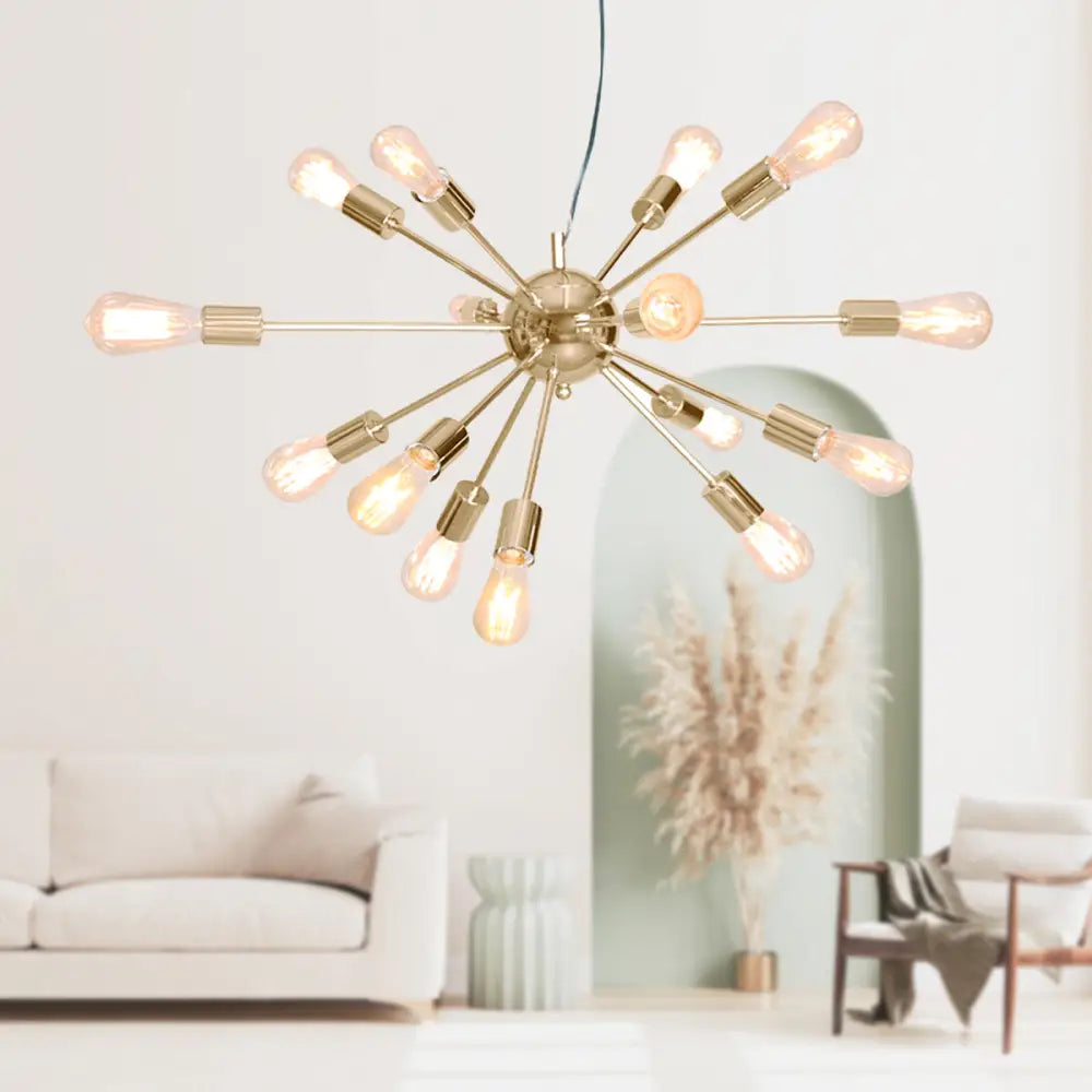 Sarantino 15-Light Sputnik Chandelier in Brass Finish - Home & Garden > Lighting
