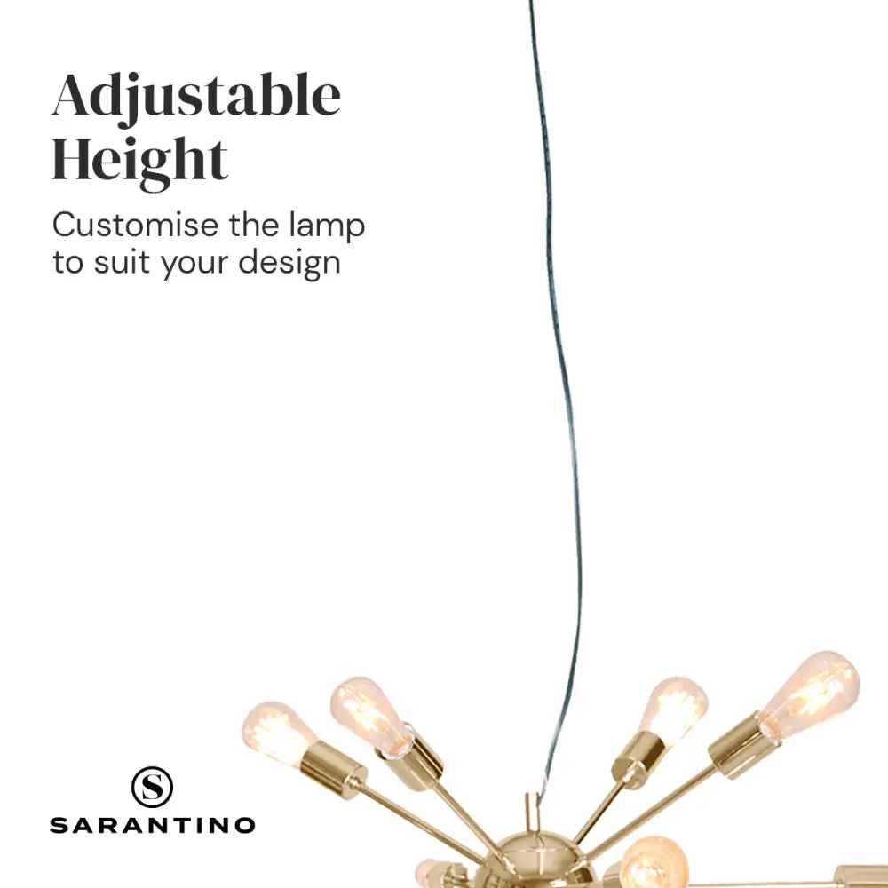 Sarantino 15-Light Sputnik Chandelier in Brass Finish - Home & Garden > Lighting