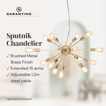 Sarantino 15-Light Sputnik Chandelier in Brass Finish - Home & Garden > Lighting