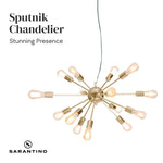 Sarantino 15-Light Sputnik Chandelier in Brass Finish - Home & Garden > Lighting