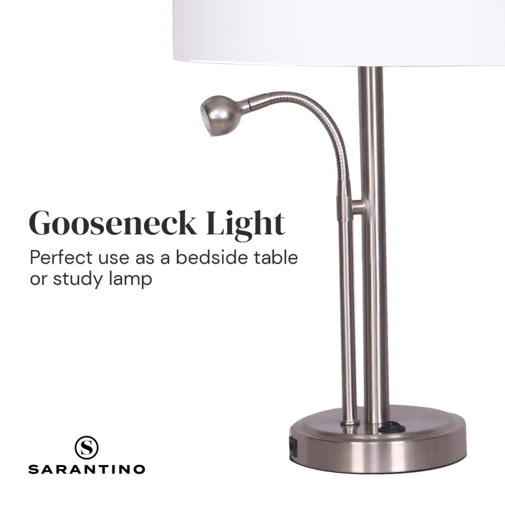 Sarantino 2-in-1 Table Lamp with LED Reading Light - Home & Garden > Lighting