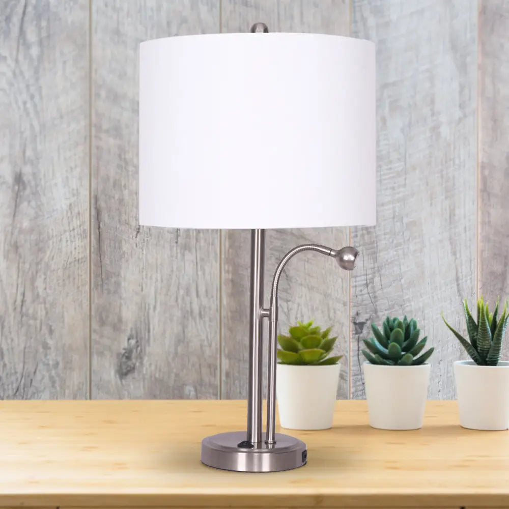 Sarantino 2-in-1 Table Lamp with LED Reading Light - Home & Garden > Lighting