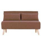 Sarantino 2-Seater Adjustable Sofa Bed Lounge Faux Linen - Brown - Furniture > Sofas