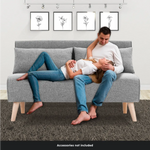 Sarantino 2-Seater Adjustable Sofa Bed Lounge Faux Linen - Grey - Furniture > Sofas